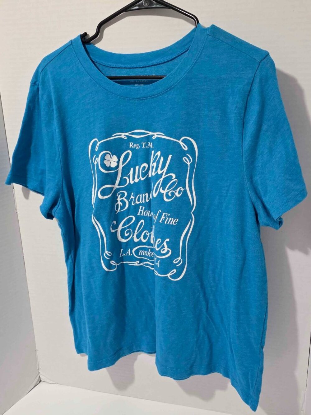Lucky Brand Men's Graphic Tee Blue House of Fine Clothes LA Logo Size XL